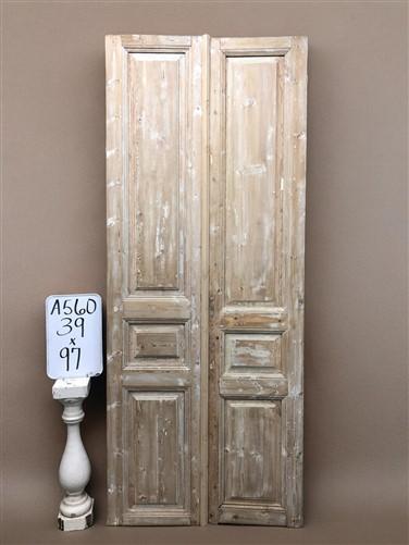 Antique French Double Doors (39x97 ) Raised Panel Doors, European Doors A560