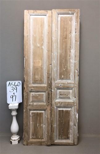 Antique French Double Doors (39x97 ) Raised Panel Doors, European Doors A560
