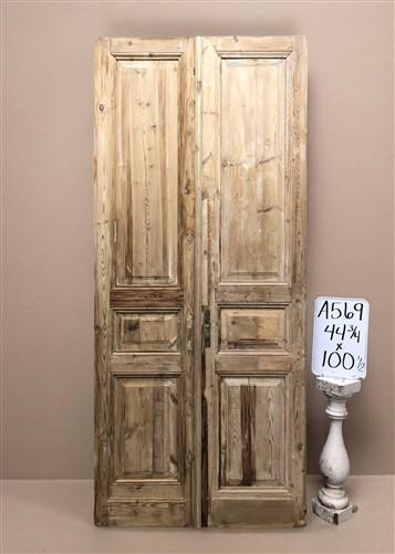 Antique French Double Doors (44.5x100.5) Raised Panel Doors, European Doors A569
