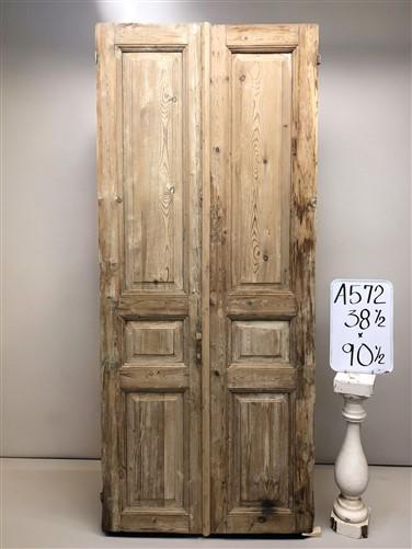 Antique French Double Doors (38.5x90.5) Raised Panel Doors, European Doors A572