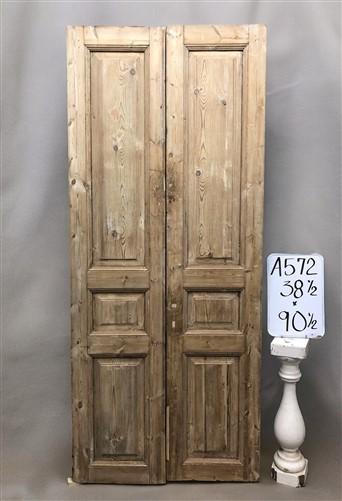 Antique French Double Doors (38.5x90.5) Raised Panel Doors, European Doors A572