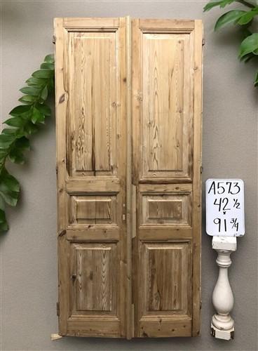 Antique French Double Doors (42.5x91.75) Raised Panel Doors, European Doors A573