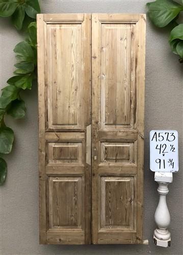 Antique French Double Doors (42.5x91.75) Raised Panel Doors, European Doors A573