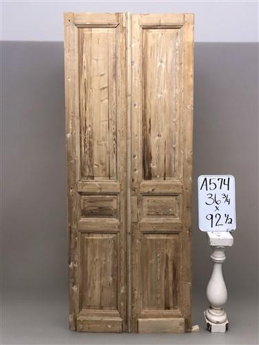 Antique French Double Doors (36.5x92.5) Raised Panel Doors, European Doors A574