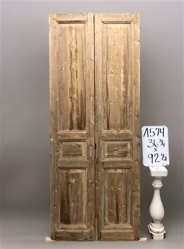Antique French Double Doors (36.5x92.5) Raised Panel Doors, European Doors A574