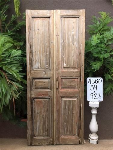 Antique French Double Doors (39x92.5) Raised Panel Doors, European Doors A580
