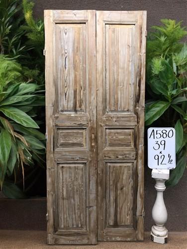 Antique French Double Doors (39x92.5) Raised Panel Doors, European Doors A580