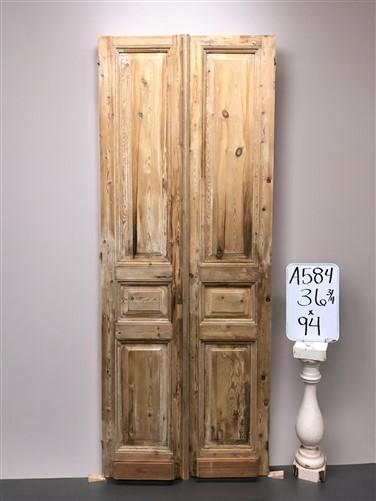 Antique French Double Doors (36.75x94) Raised Panel Doors, European Doors A584