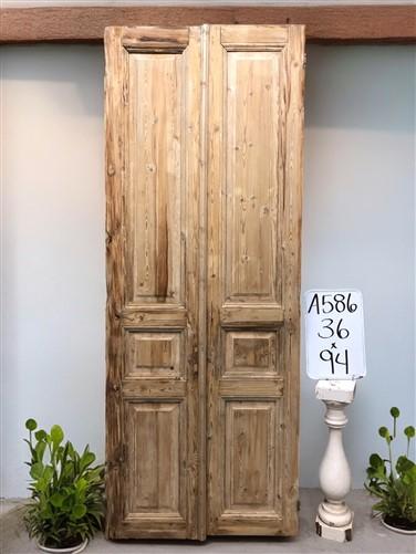 Antique French Double Doors (36x94) Raised Panel Doors, European Doors A586