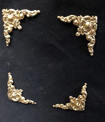hardware - 12 Brass Picture Frame Corners, Vintage Victorian Hardware, Filigree Scrapbook by The Old Grainery (brass, corn...