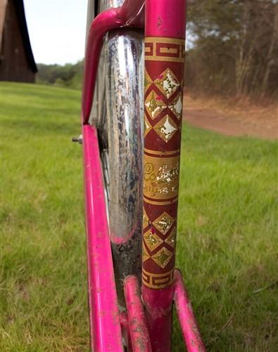 Bicycle - 1966 Columbia Pink Girls Bicycle, Pink Step Through Girls Bike, Serial #R595005 by The Old Grainery (1 speed, 19...