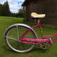 Bicycle - 1966 Columbia Pink Girls Bicycle, Pink Step Through Girls Bike, Serial #R595005 by The Old Grainery (1 speed, 19...