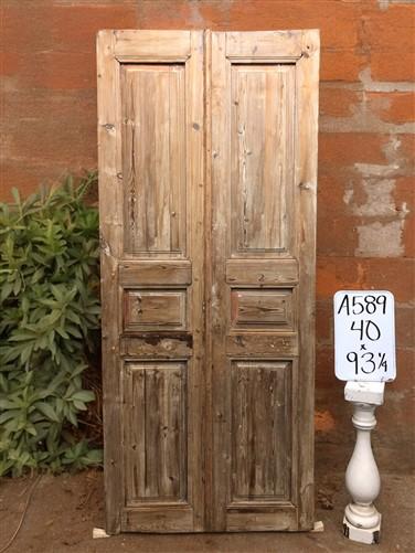 Antique French Double Doors (40x93) European Doors, Raised Panel Doors A589