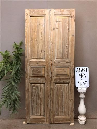 Antique French Double Doors (40x93) European Doors, Raised Panel Doors A589