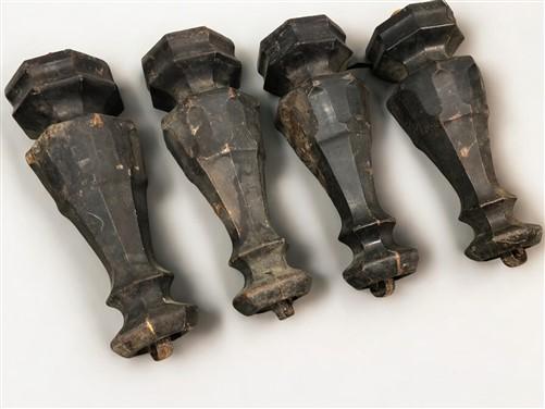 Piano Legs - 4 Wooden Piano Legs, Ornate Harvest Folk Art Table Legs Vintage Furniture Legs B by The Old Grainery (brown,...