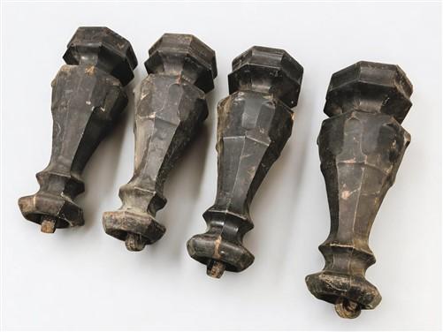 Piano Legs - 4 Wooden Piano Legs, Ornate Harvest Folk Art Table Legs Vintage Furniture Legs B by The Old Grainery (brown,...