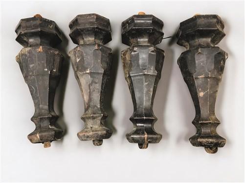 Piano Legs - 4 Wooden Piano Legs, Ornate Harvest Folk Art Table Legs Vintage Furniture Legs B by The Old Grainery (brown,...