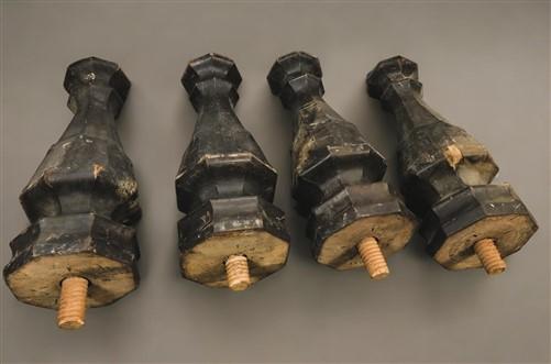 Piano Legs - 4 Wooden Piano Legs, Ornate Harvest Folk Art Table Legs Vintage Furniture Legs B by The Old Grainery (brown,...