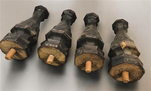 Piano Legs - 4 Wooden Piano Legs, Ornate Harvest Folk Art Table Legs Vintage Furniture Legs B by The Old Grainery (brown,...