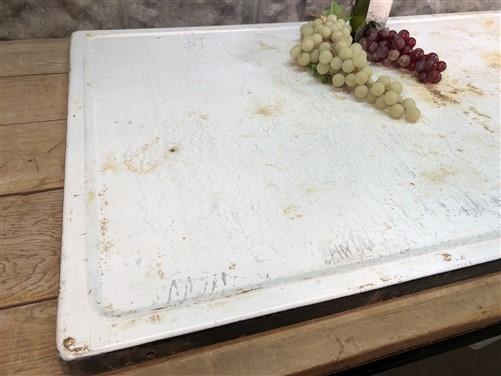 Black & White Porcelain Table Top Panel, Kitchen Cupboard Hoosier Enamel A24,