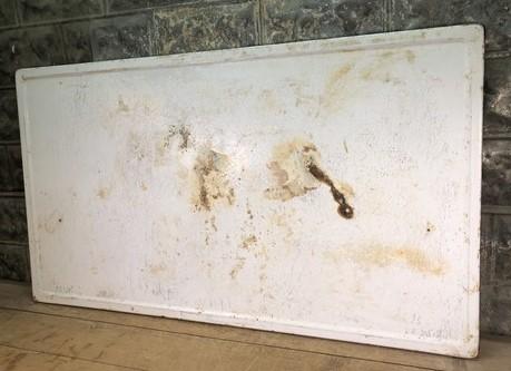 Black & White Porcelain Table Top Panel, Kitchen Cupboard Hoosier Enamel A24,
