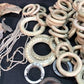 Lot Wood Curtain Drapery Ring Hardware Hooks, Vintage Cream Curtain Rings, by The Old Grainery (Beige, bracket, brown)
