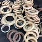 Lot Wood Curtain Drapery Ring Hardware Hooks, Vintage Cream Curtain Rings, by The Old Grainery (Beige, bracket, brown)