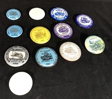 1968-2004 Thresher Festival Pinback Button Collection, Mt Pleasant Iowa Pins, by The Old Grainery (buttons, collection, fa...