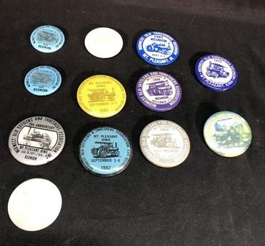 1968-2004 Thresher Festival Pinback Button Collection, Mt Pleasant Iowa Pins,