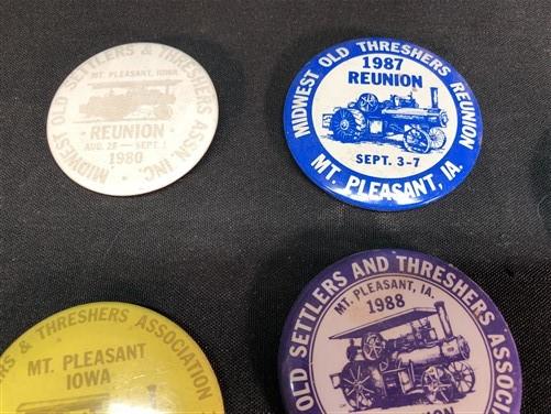 1968-2004 Thresher Festival Pinback Button Collection, Mt Pleasant Iowa Pins,