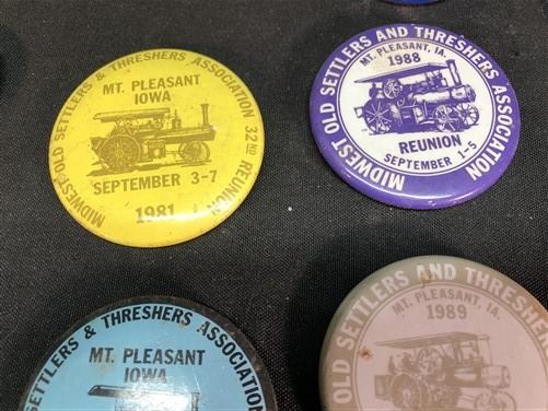 1968-2004 Thresher Festival Pinback Button Collection, Mt Pleasant Iowa Pins,