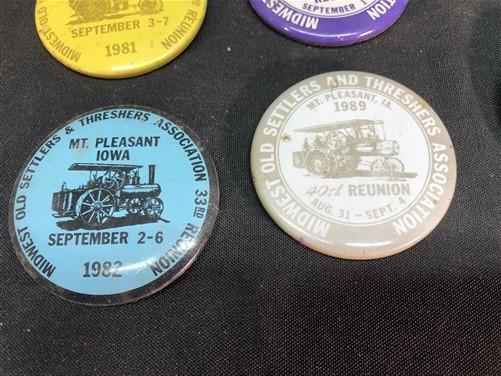 1968-2004 Thresher Festival Pinback Button Collection, Mt Pleasant Iowa Pins,