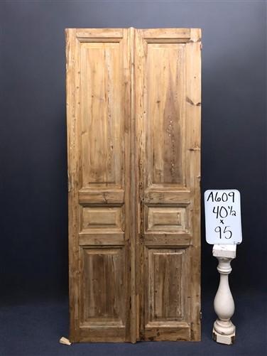 Antique French Double Doors (40.5x95) European Doors, Raised Panel Doors A609