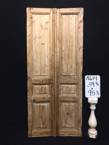 Antique French Double Doors (39.75x95) Raised Panel Doors, European Doors A614
