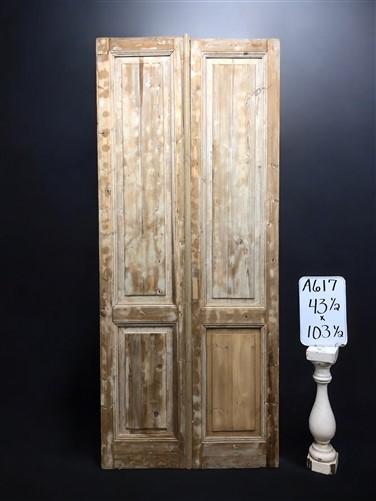 Antique French Double Doors (43.5x103.5) European Doors, Raised Panel Doors A617