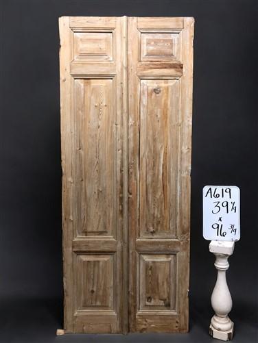 Antique French Double Doors (39x96.75) Raised Panel Doors, European Doors A619