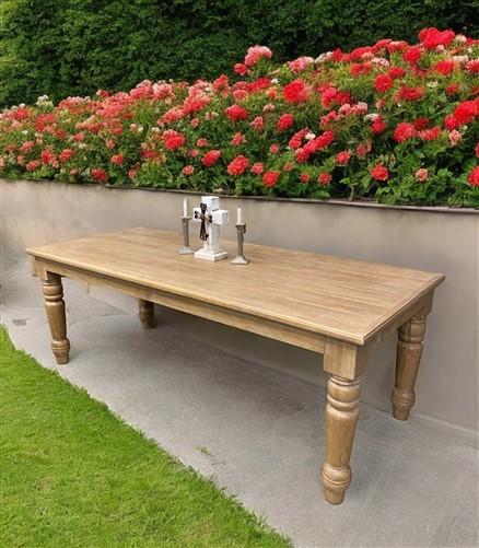 table - 7' Harvest Table, Chunky Wood Legs, Natural Farmhouse, Kitchen Island, Country by The Old Grainery (American, Coun...