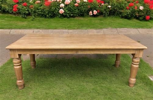table - 7' Harvest Table, Chunky Wood Legs, Natural Farmhouse, Kitchen Island, Country by The Old Grainery (American, Coun...