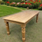 table - 7' Harvest Table, Chunky Wood Legs, Natural Farmhouse, Kitchen Island, Country by The Old Grainery (American, Coun...