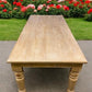 table - 7' Harvest Table, Chunky Wood Legs, Natural Farmhouse, Kitchen Island, Country by The Old Grainery (American, Coun...