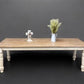 table - 8' Harvest Table, Chunky Wood Leg, Antiqued Farmhouse, Kitchen Island, Country B by The Old Grainery (American, Co...
