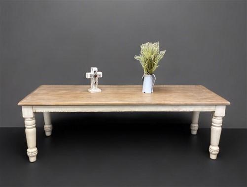 table - 8' Harvest Table, Chunky Wood Leg, Antiqued Farmhouse, Kitchen Island, Country B by The Old Grainery (American, Co...