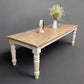 table - 8' Harvest Table, Chunky Wood Leg, Antiqued Farmhouse, Kitchen Island, Country B by The Old Grainery (American, Co...