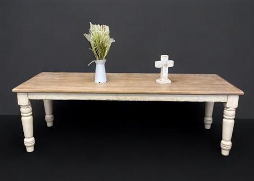 table - 8' Harvest Table, Chunky Wood Leg, Antiqued Farmhouse, Kitchen Island, Country B by The Old Grainery (American, Co...