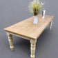 table - 8' Harvest Table, Chunky Wood Leg, Antiqued Farmhouse, Kitchen Island, Country B by The Old Grainery (American, Co...
