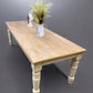 table - 8' Harvest Table, Chunky Wood Leg, Antiqued Farmhouse, Kitchen Island, Country B by The Old Grainery (American, Co...
