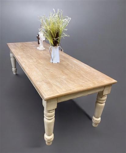 table - 8' Harvest Table, Chunky Wood Leg, Antiqued Farmhouse, Kitchen Island, Country B by The Old Grainery (American, Co...