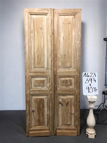 Antique French Double Doors (39x90.5) Raised Panel Doors, European Doors A623