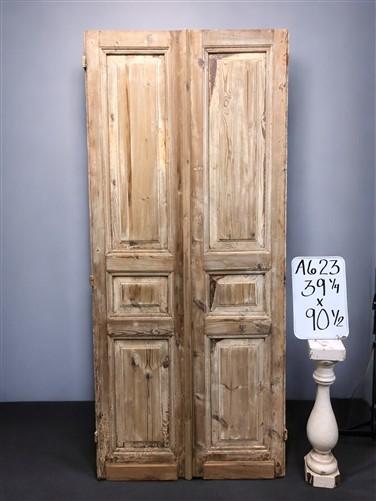 Antique French Double Doors (39x90.5) Raised Panel Doors, European Doors A623