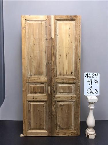 Antique French Double Doors (41.75x86.5) European Doors, Raised Panel Doors A624